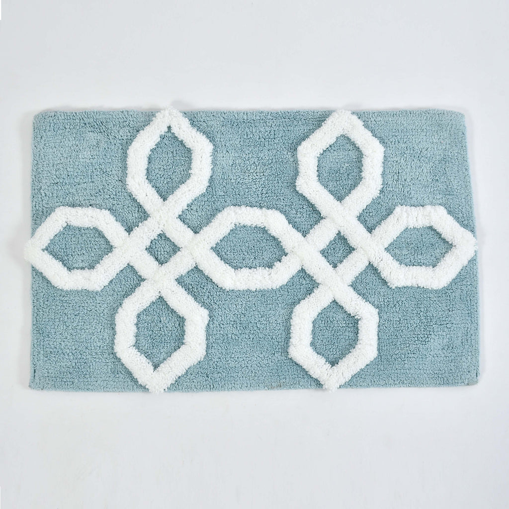 Hexora Cotton Bath Mat with Anti-Slip - 40x60cm, Light Blue