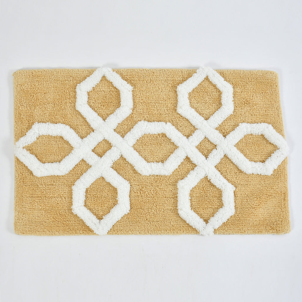 Hexora Cotton Bath Mat with Anti-Slip - 40x60cm, Beige