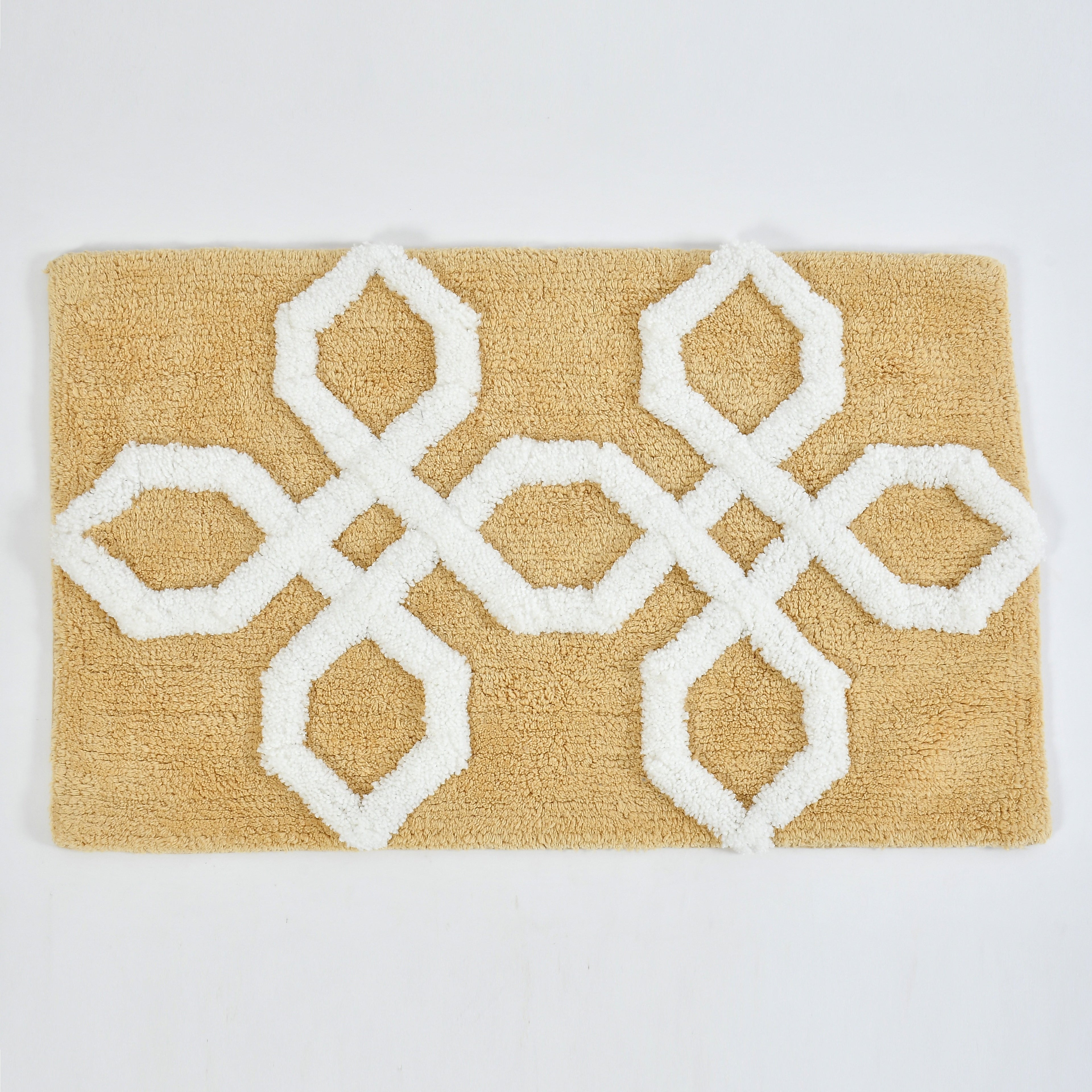 Hexora Cotton Bath Mat with Anti-Slip - 40x60cm, Beige