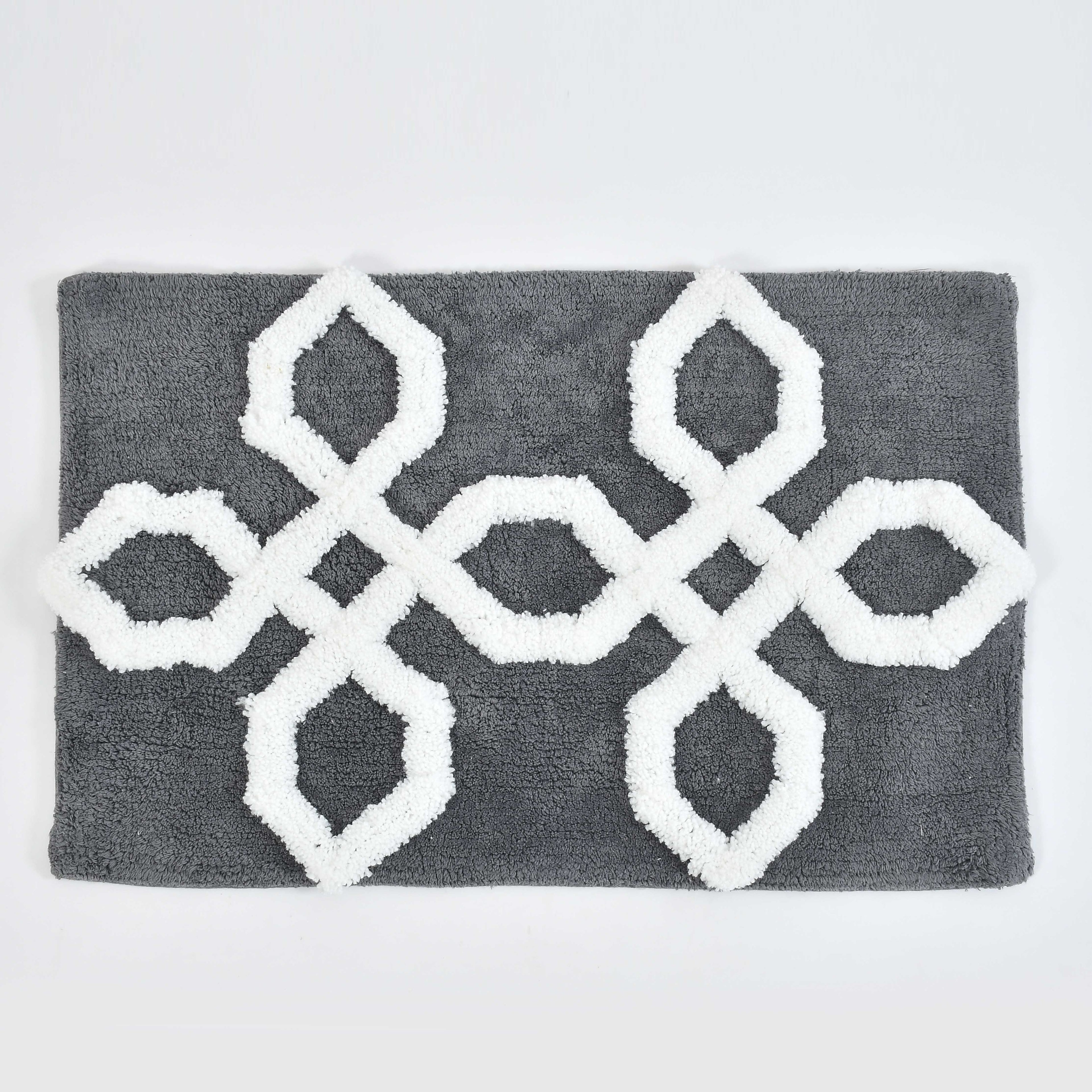 Hexora Cotton Bath Mat with Anti-Slip - 40x60cm, Grey