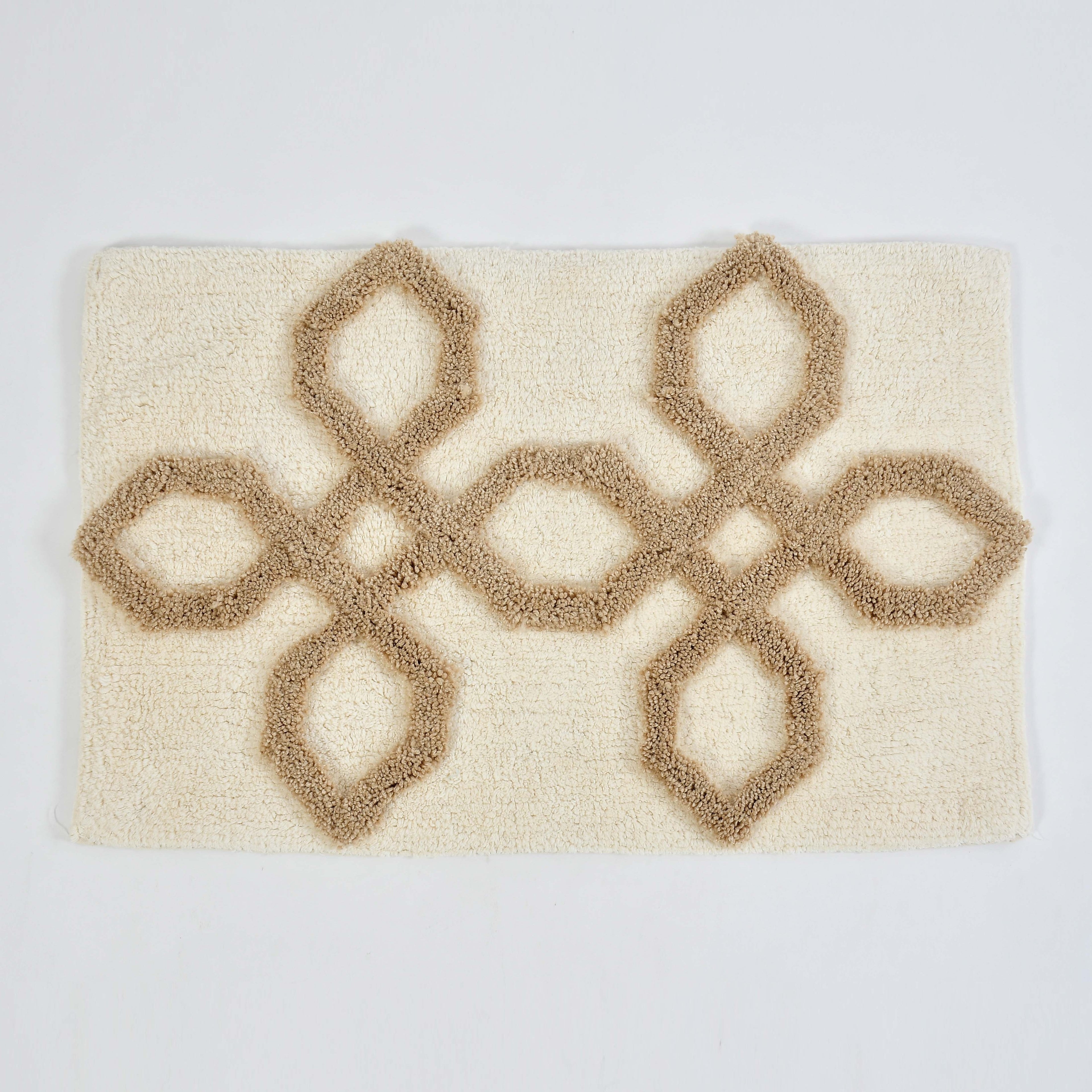 Hexora Cotton Bath Mat with Anti-Slip - 40x60cm, Ivory