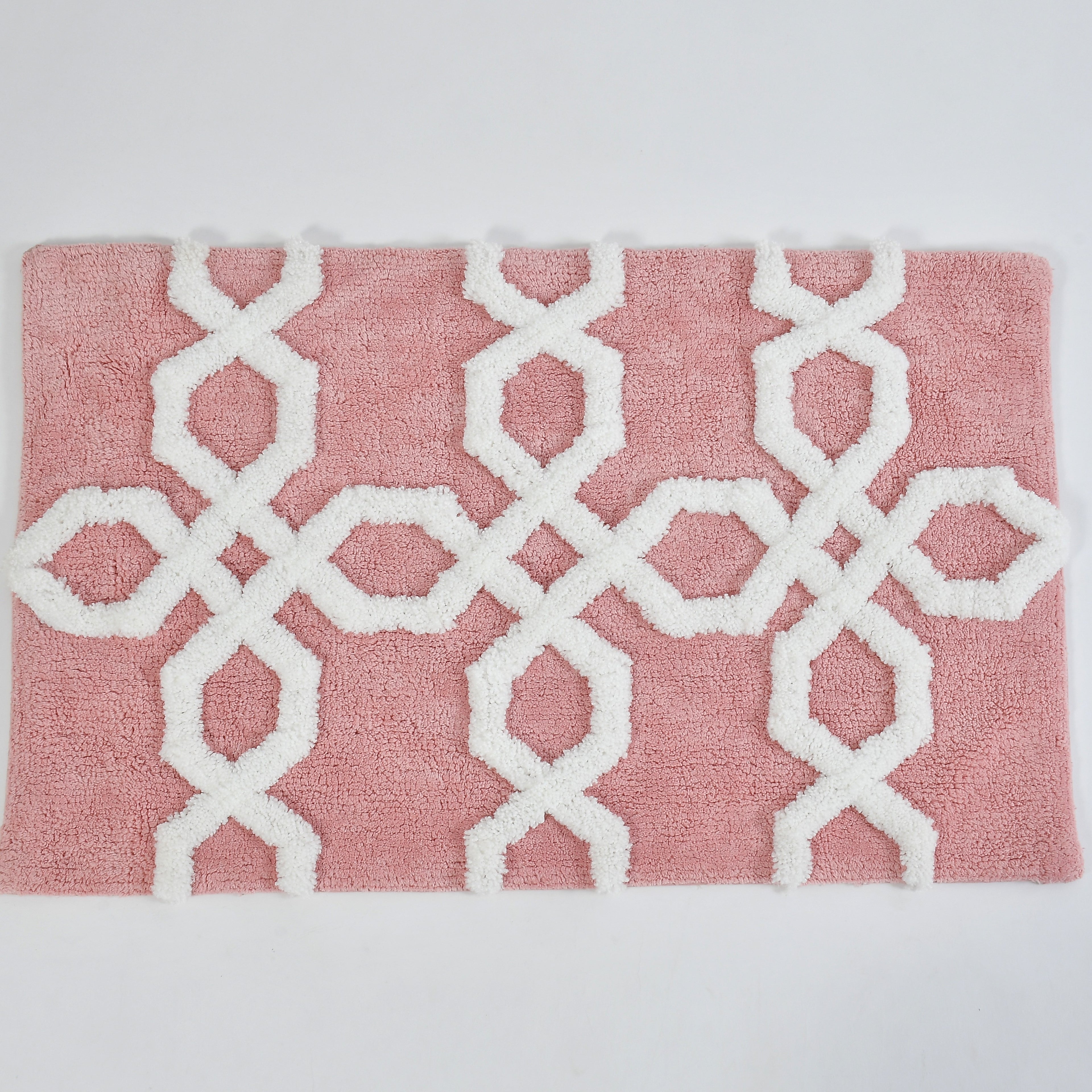 Hexora Cotton Bath Mat with Anti-Slip - 50x80cm, Pink