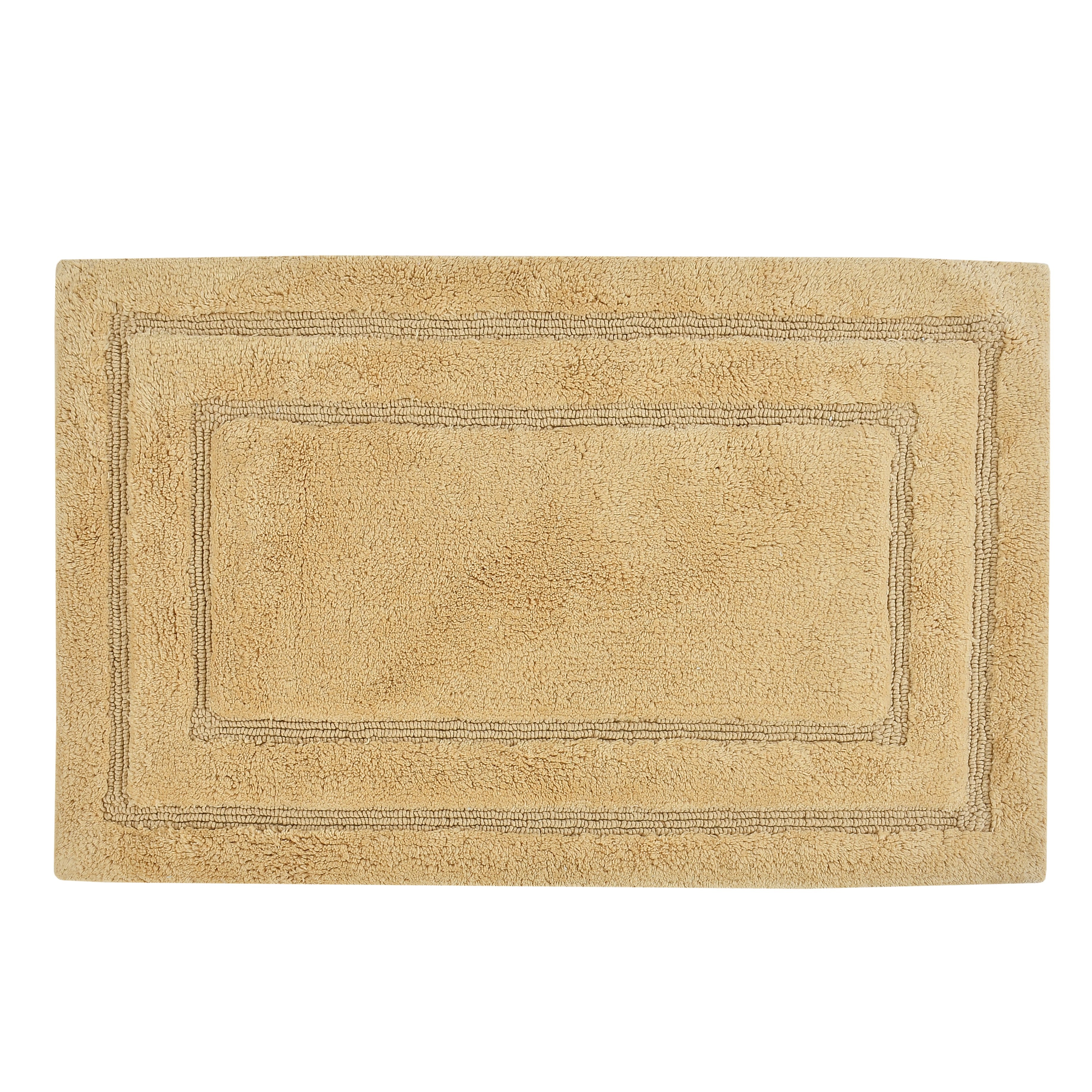 Classic Cotton Bath Mat with Anti-Slip - 40x60cm, Beige