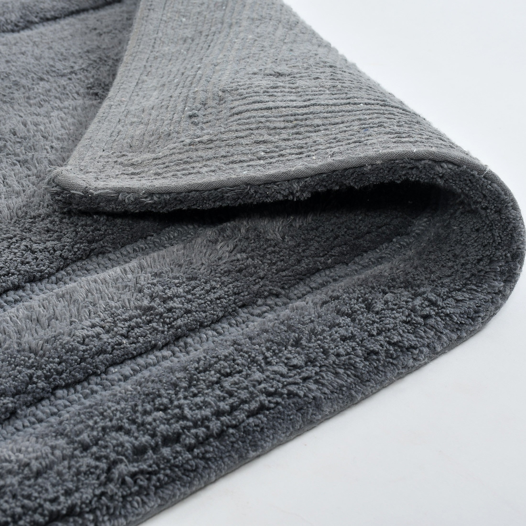 Classic Cotton Bath Mat with Anti-Slip - 40x60cm, Grey