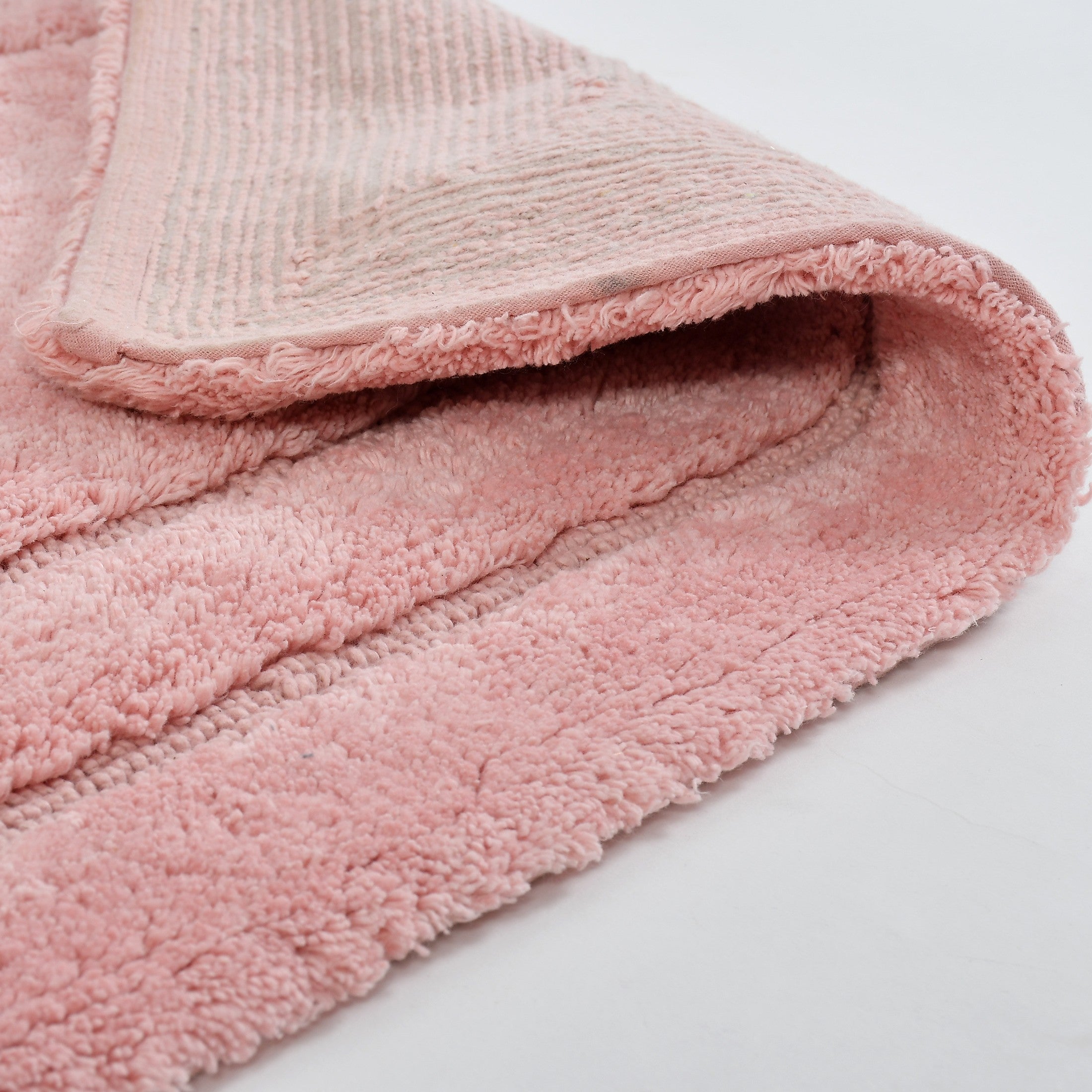 Classic Cotton Bath Mat with Anti-Slip - 40x60cm, Pink