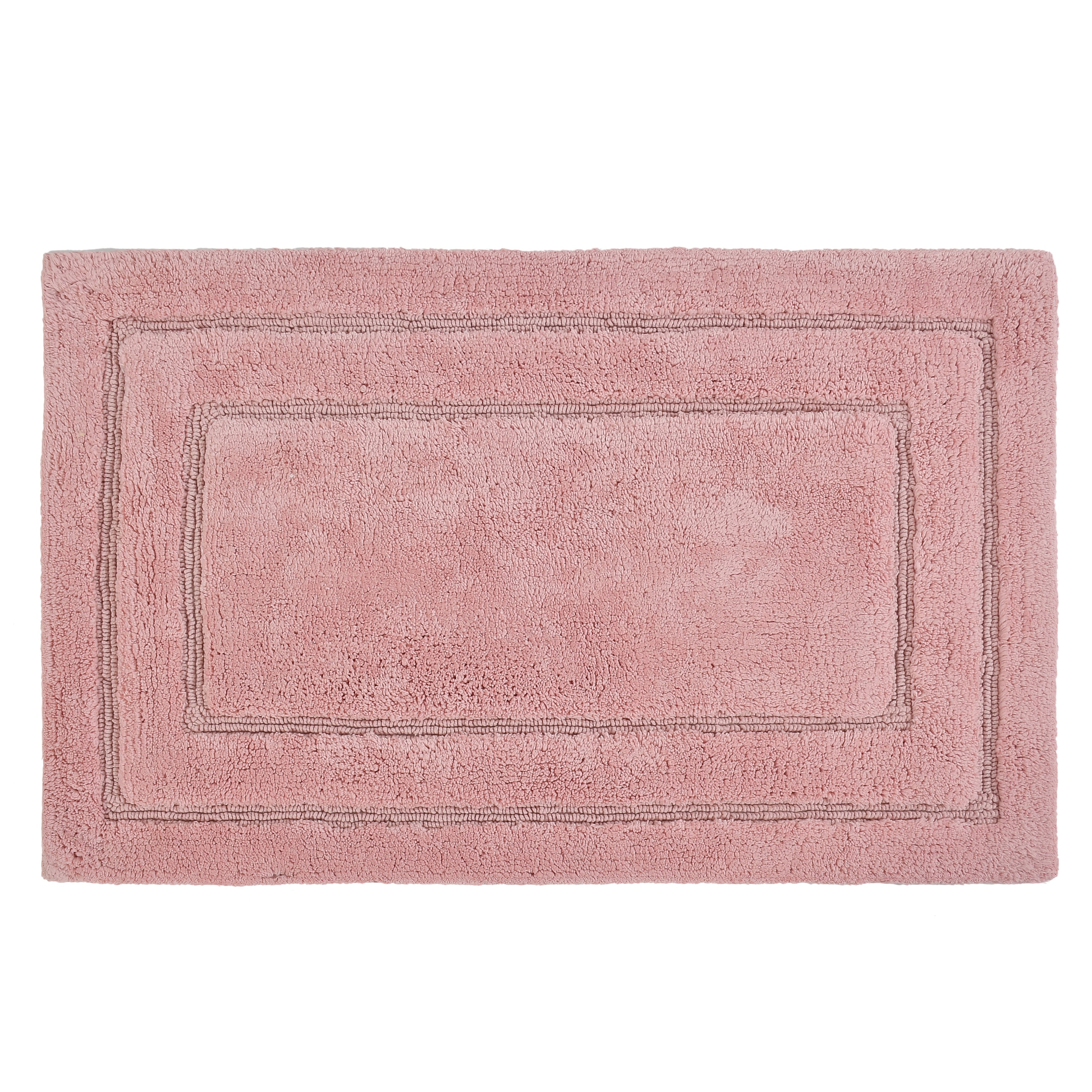 Classic Cotton Bath Mat with Anti-Slip - 40x60cm, Pink