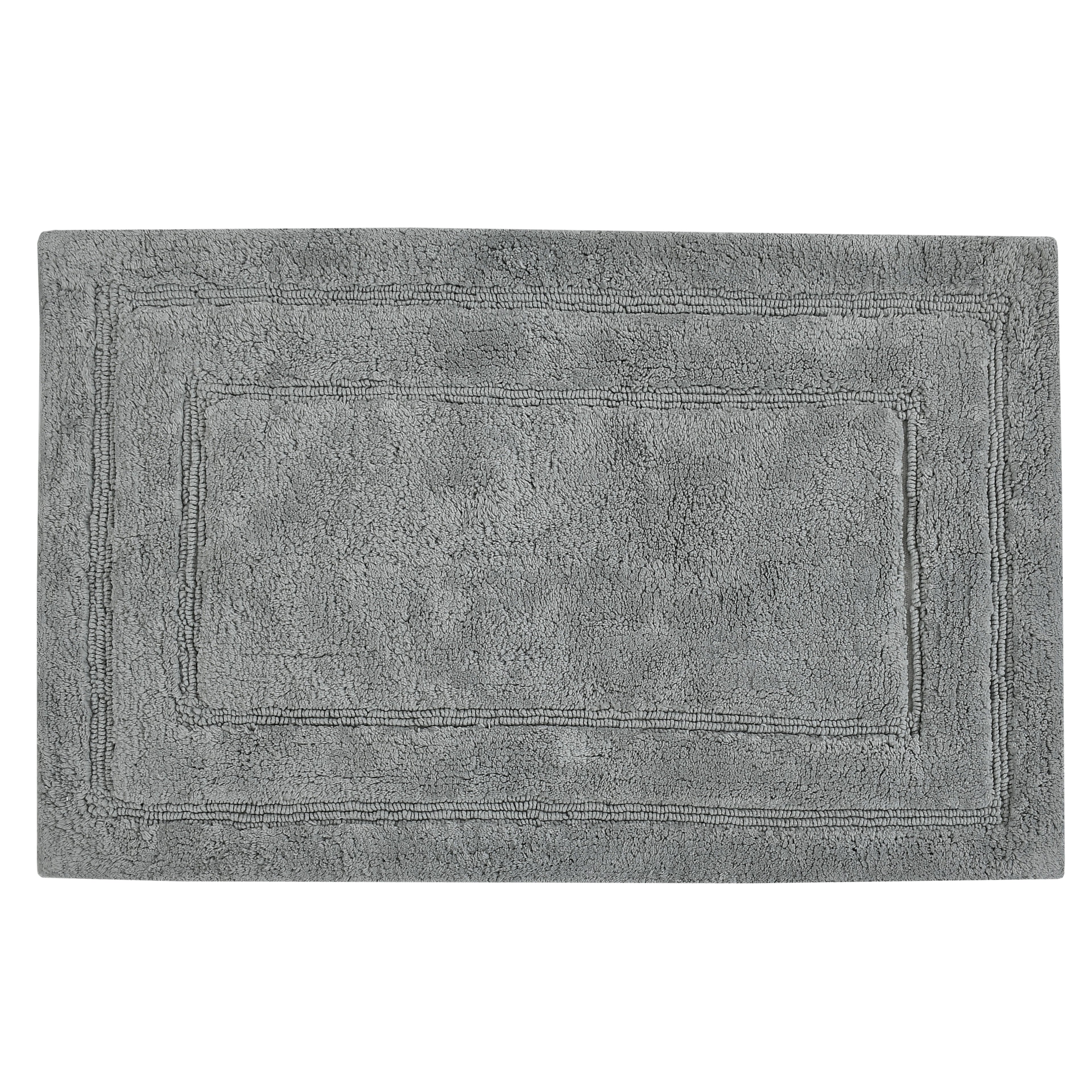 Classic Cotton Bath Mat with Anti-Slip - 40x60cm, Light-Grey