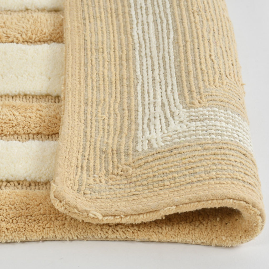 Dualis Cotton Bath Mat with Anti-Slip - 50x80cm, Beige