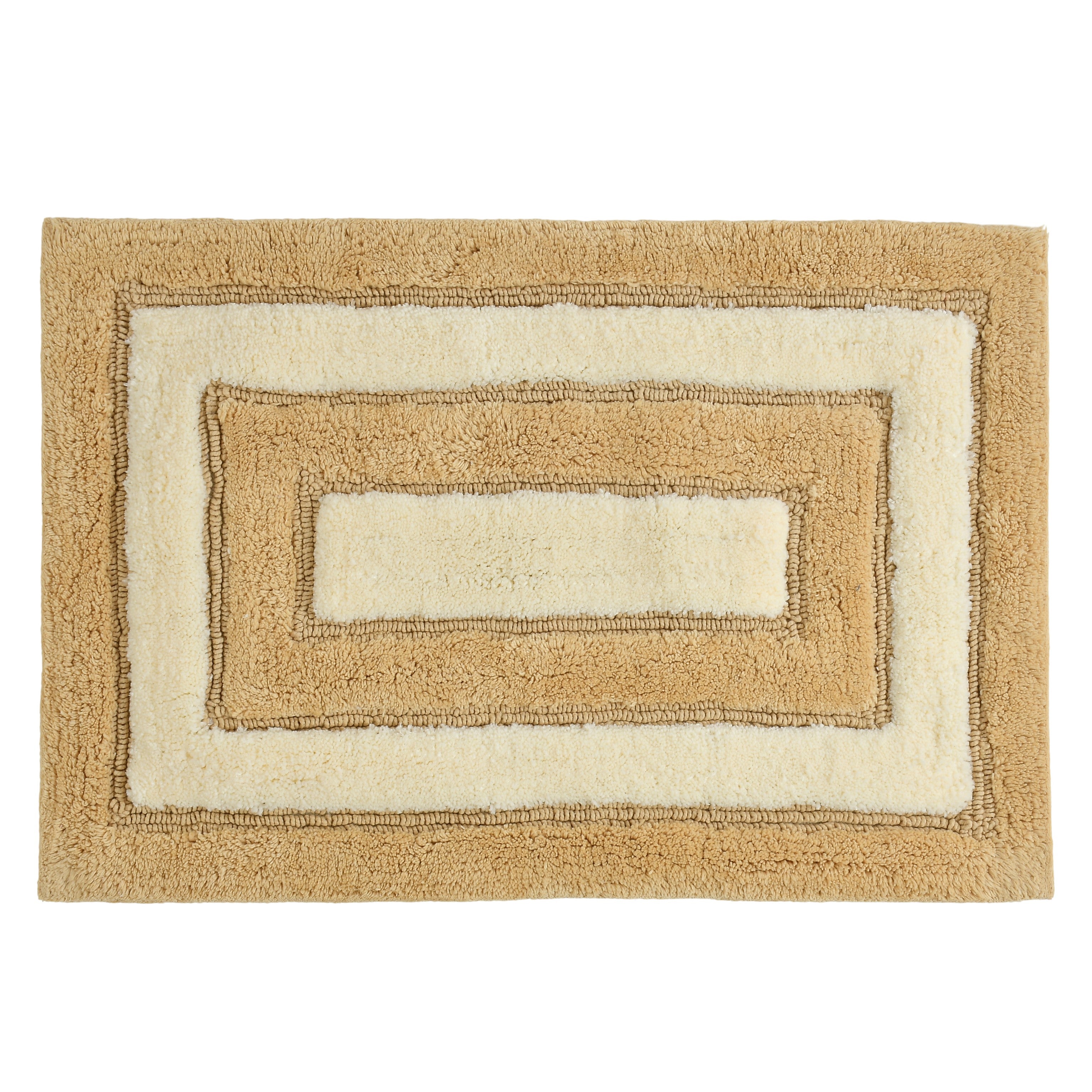Dualis Cotton Bath Mat with Anti-Slip - 50x80cm, Beige