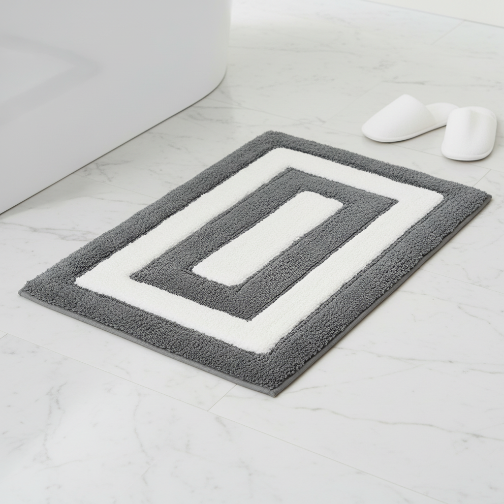 Dualis Cotton Bath Mat with Anti-Slip - 50x80cm, Grey