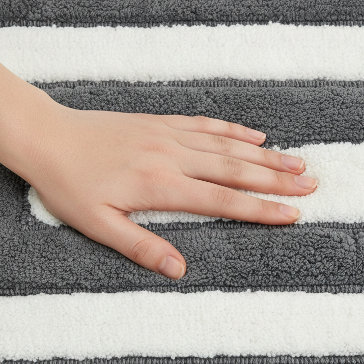 Dualis Cotton Bath Mat with Anti-Slip - 50x80cm, Grey