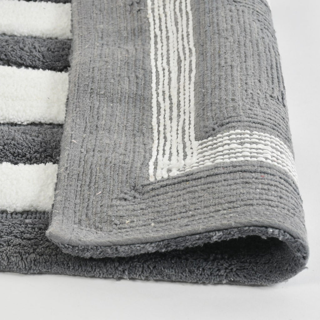 Dualis Cotton Bath Mat with Anti-Slip - 50x80cm, Grey