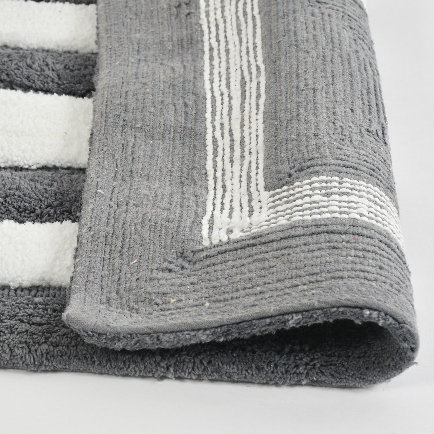 Dualis Cotton Bath Mat with Anti-Slip - 50x80cm, Grey