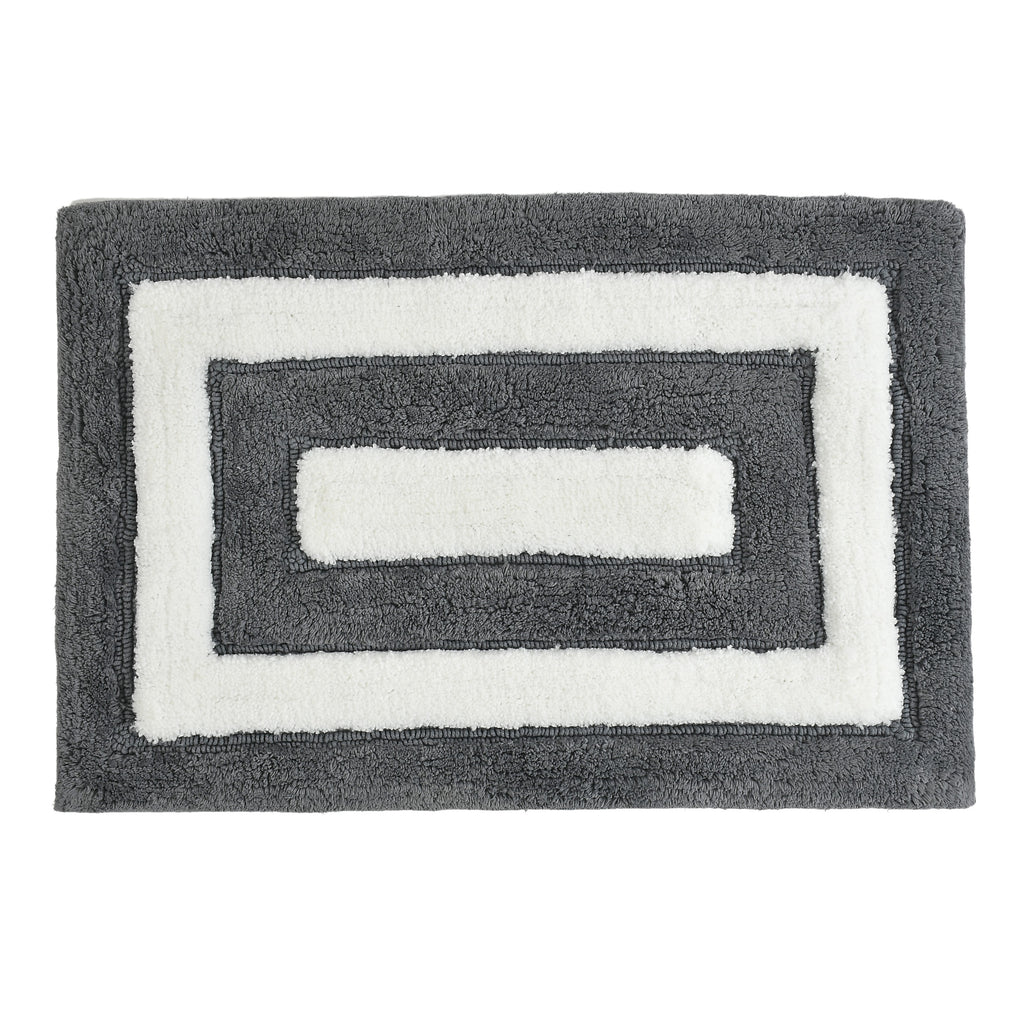 Dualis Cotton Bath Mat with Anti-Slip - 50x80cm, Grey