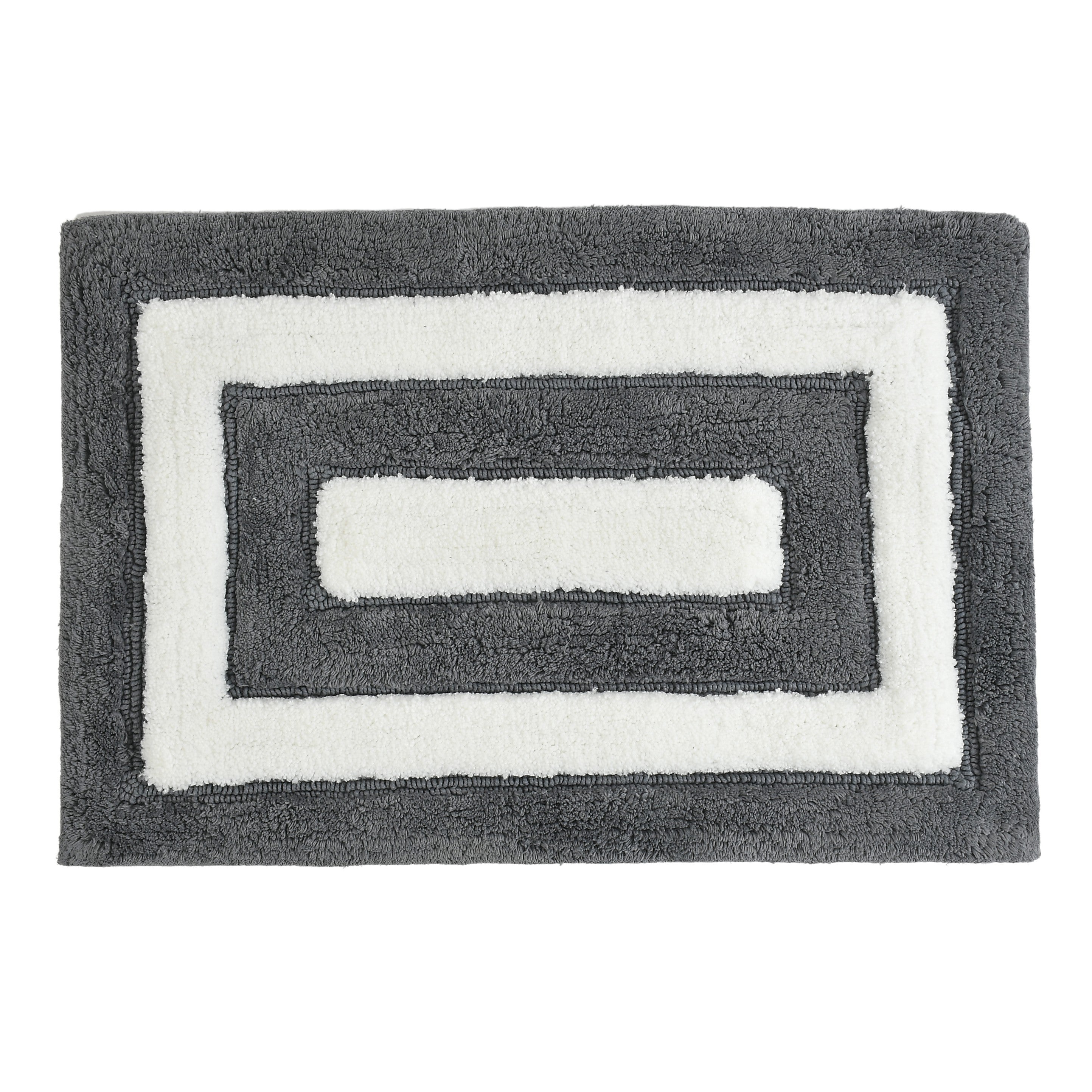 Dualis Cotton Bath Mat with Anti-Slip - 50x80cm, Grey