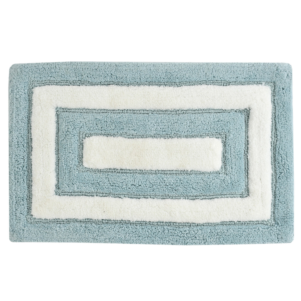 Dualis Cotton Bath Mat with Anti-Slip - 40x60cm, Light Blue