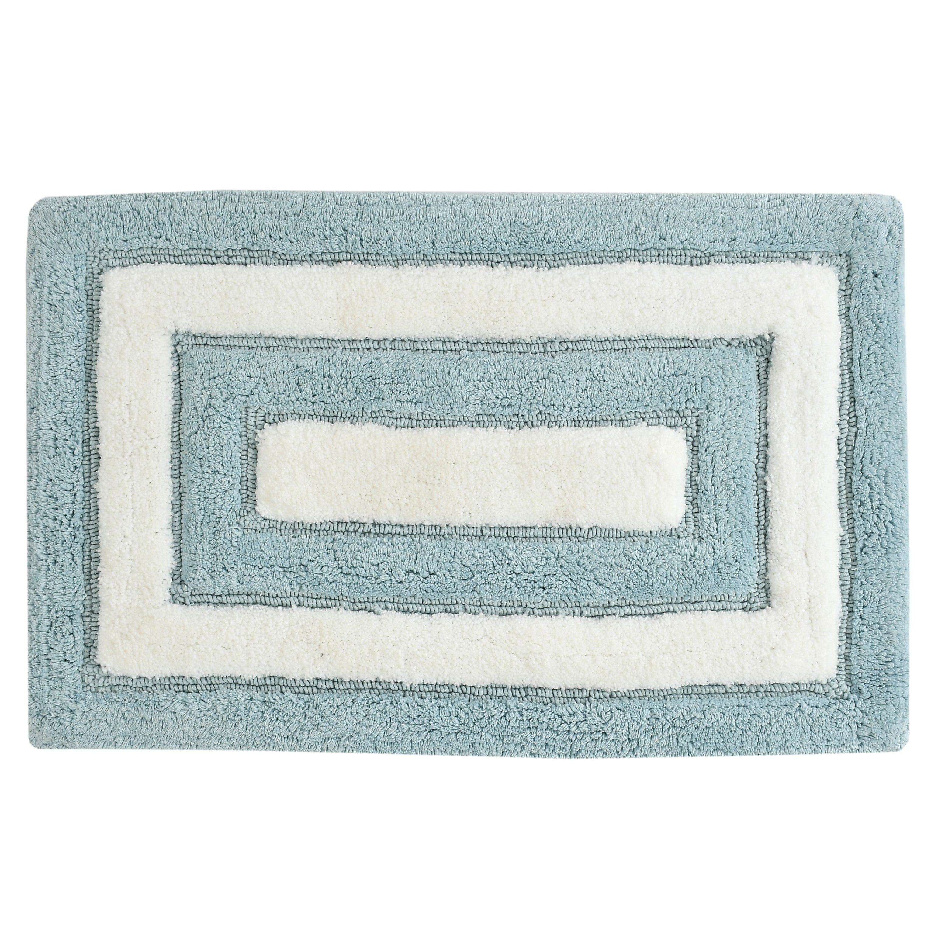 Dualis Cotton Bath Mat with Anti-Slip - 40x60cm, Light Blue