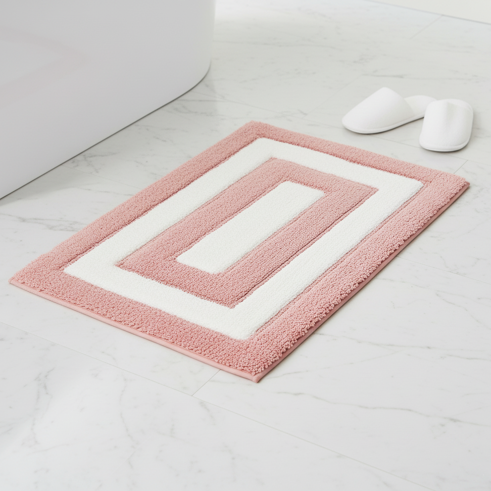 Dualis Cotton Bath Mat with Anti-Slip - 50x80cm, Pink