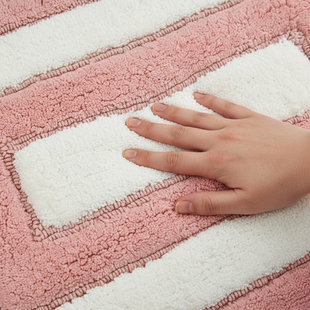 Dualis Cotton Bath Mat with Anti-Slip - 40x60cm, Pink