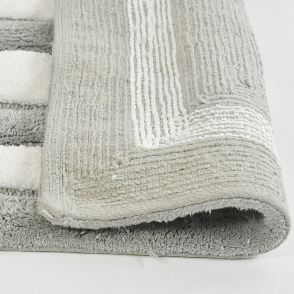 Dualis Cotton Bath Mat with Anti-Slip - 40x60cm, Light Grey