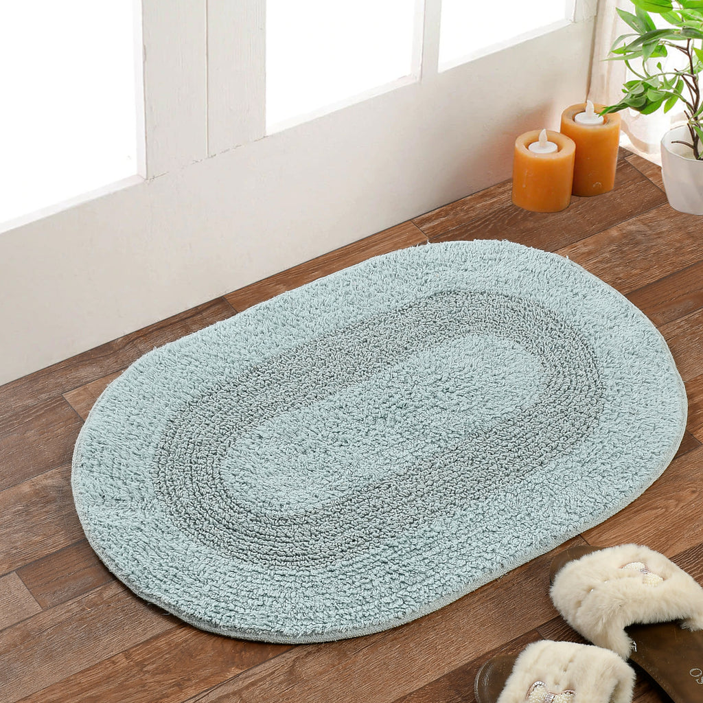 Ablon Cotton Bath Mat - 50x80cm, Light Blue