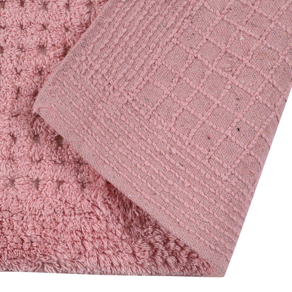 Waffley Cotton Bath Mat with Anti-Slip - 50x80cm, Pink