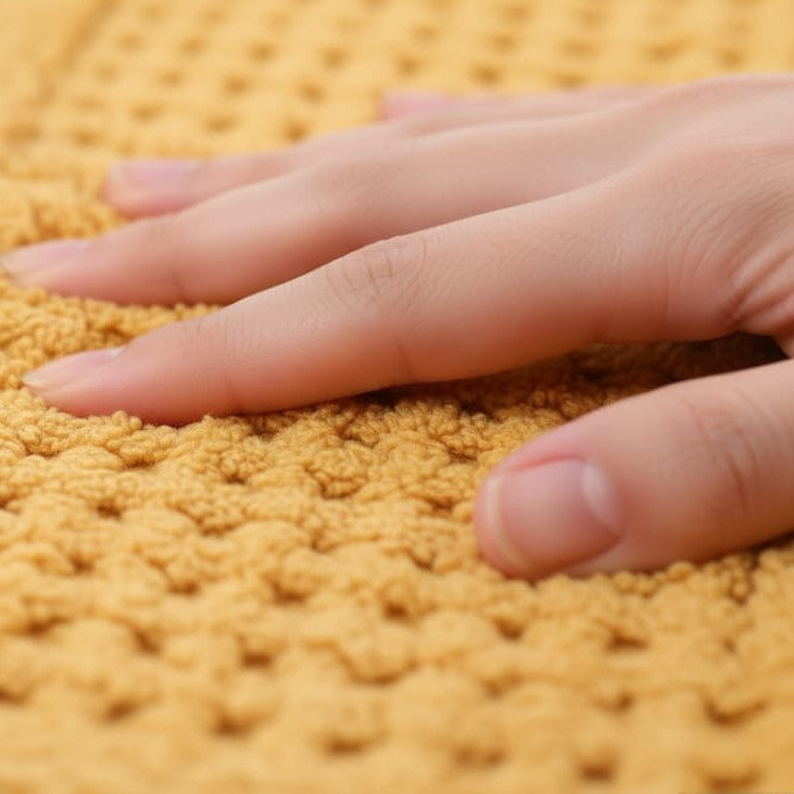 Waffley Cotton Bath Mat with Anti-Slip - 40x60cm, Gold