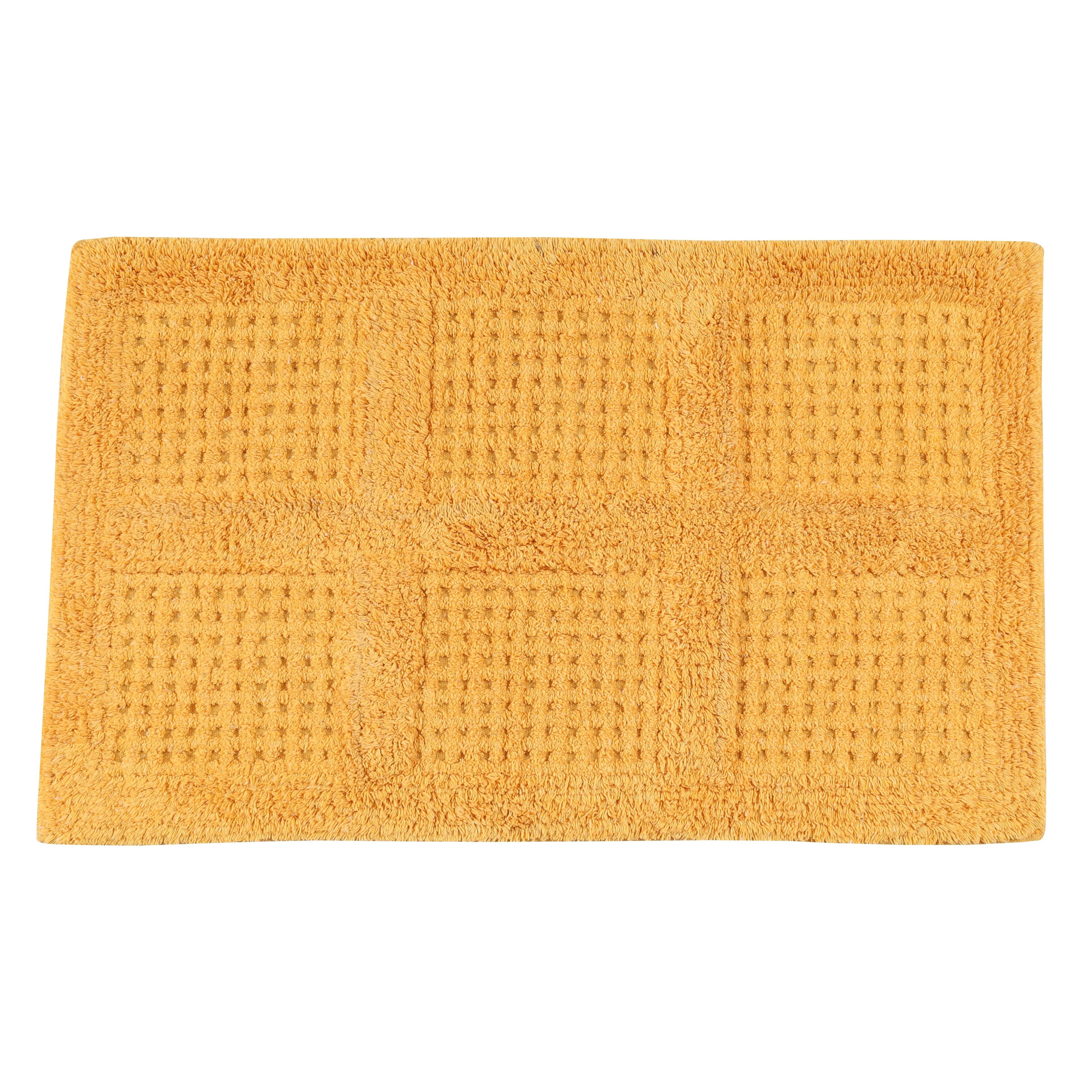 Waffley Cotton Bath Mat with Anti-Slip - 40x60cm, Gold