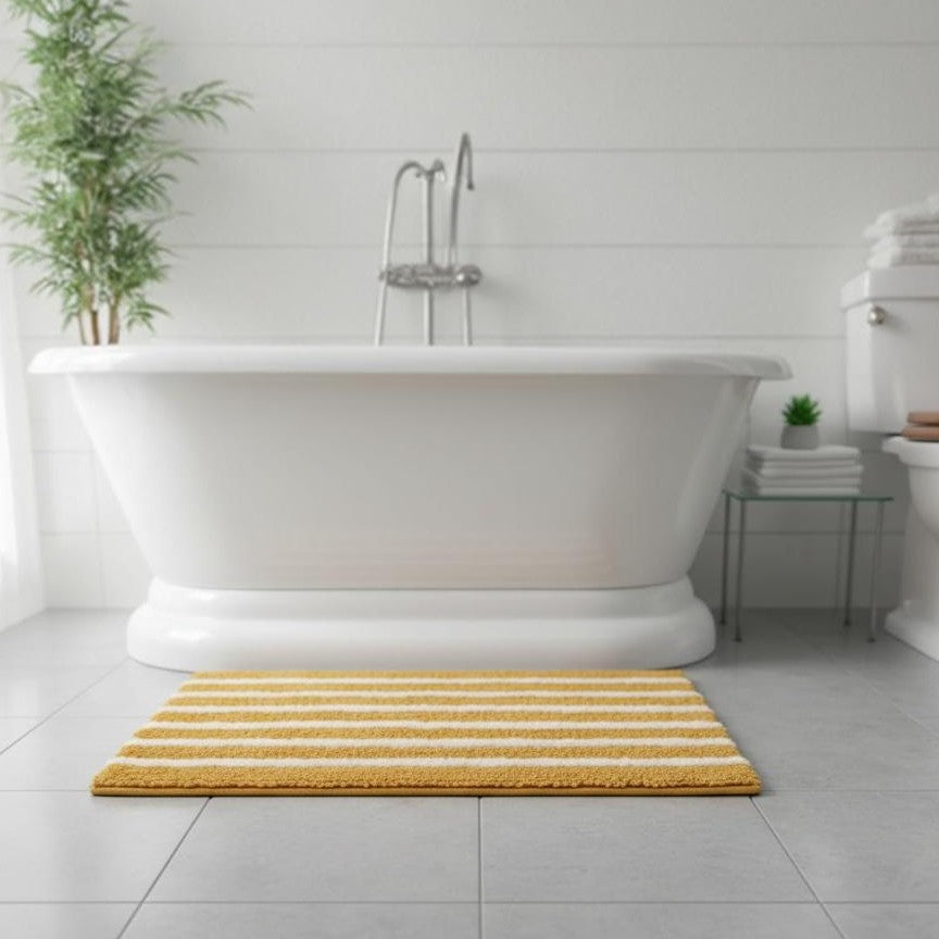 Linnea Cotton Bath Mat with Anti-Slip - 70x120cm, Gold