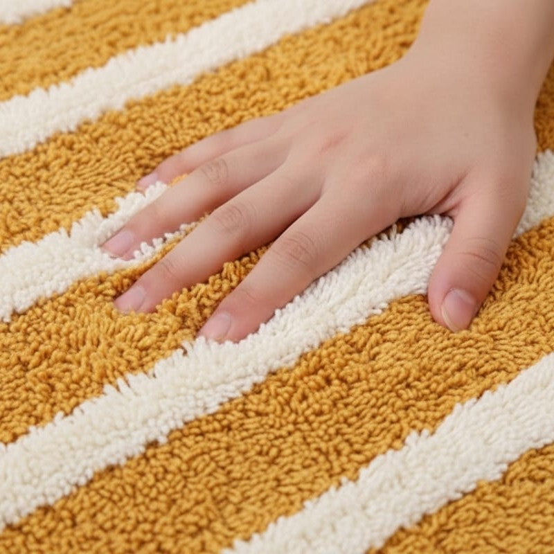 Linnea Cotton Bath Mat with Anti-Slip - 70x120cm, Gold