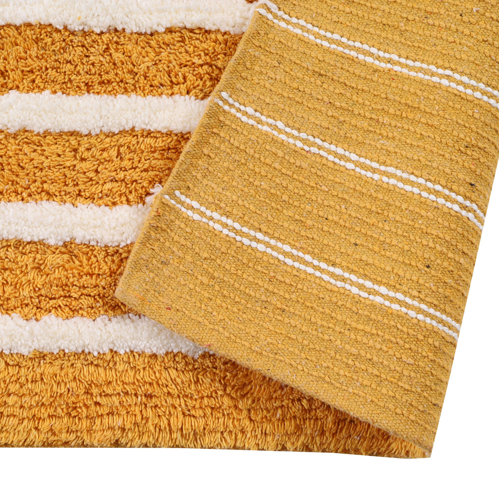 Linnea Cotton Bath Mat with Anti-Slip - 70x120cm, Gold