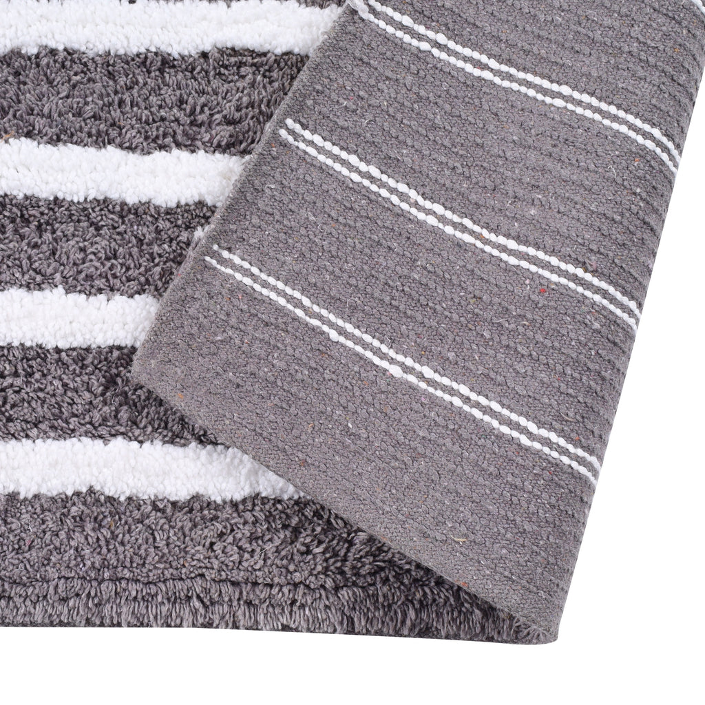 Linnea Cotton Bath Mat with Anti-Slip - 70x120cm, Grey