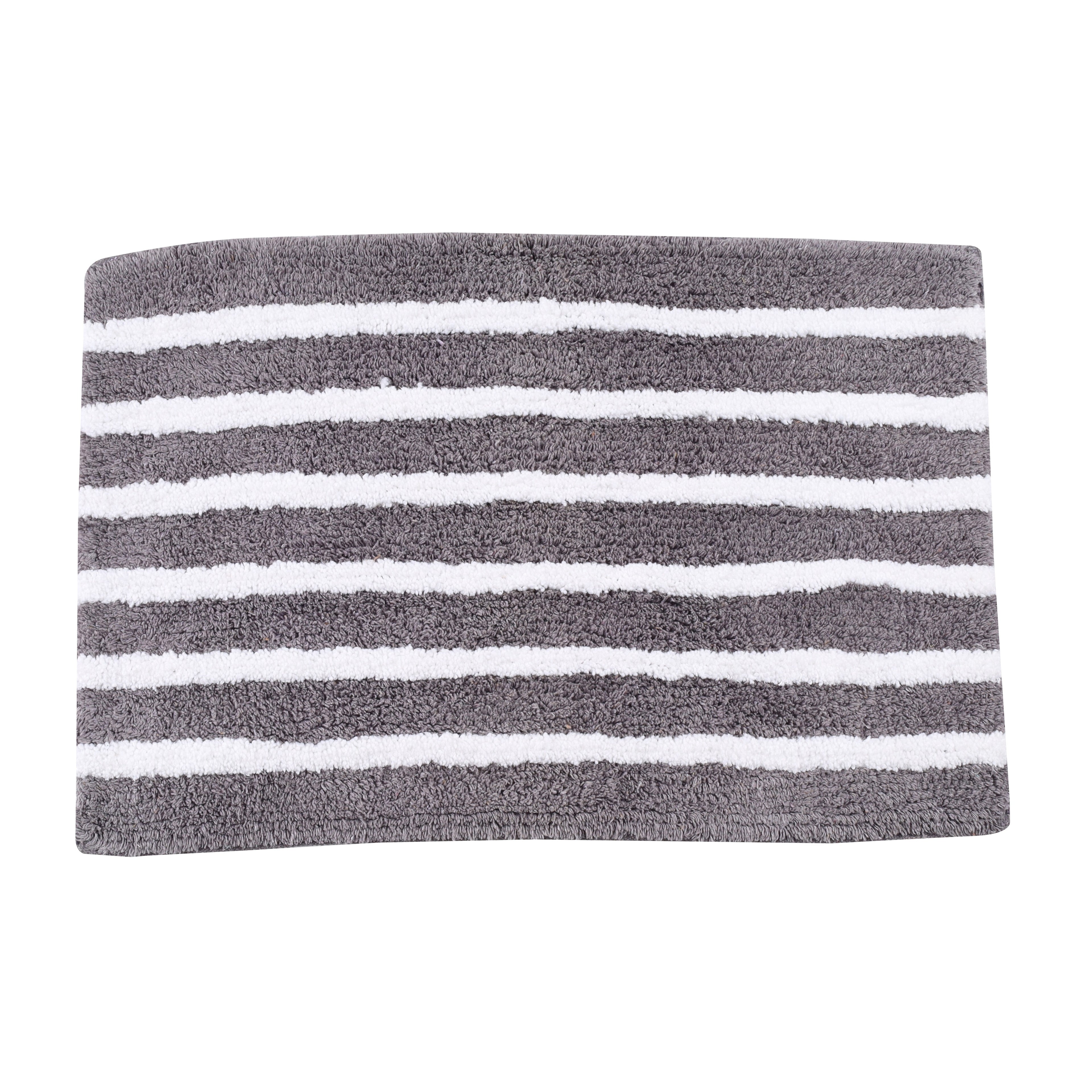 Linnea Cotton Bath Mat with Anti-Slip - 40x60cm, Grey