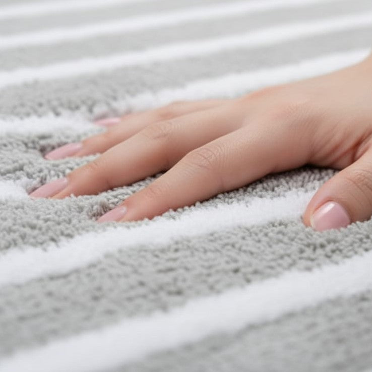 Linnea Cotton Bath Mat with Anti-Slip - 50x80cm, Light Grey