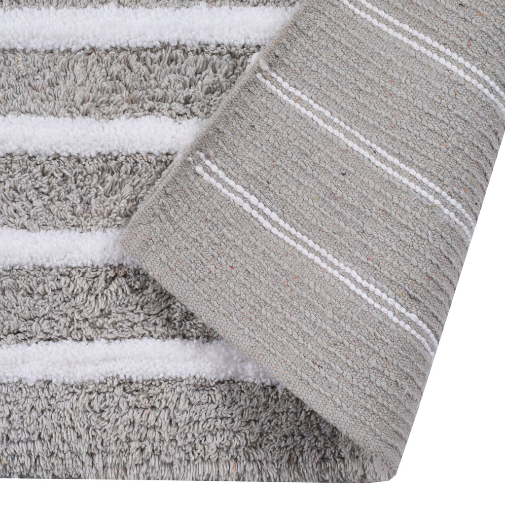 Linnea Cotton Bath Mat with Anti-Slip - 50x80cm, Light Grey