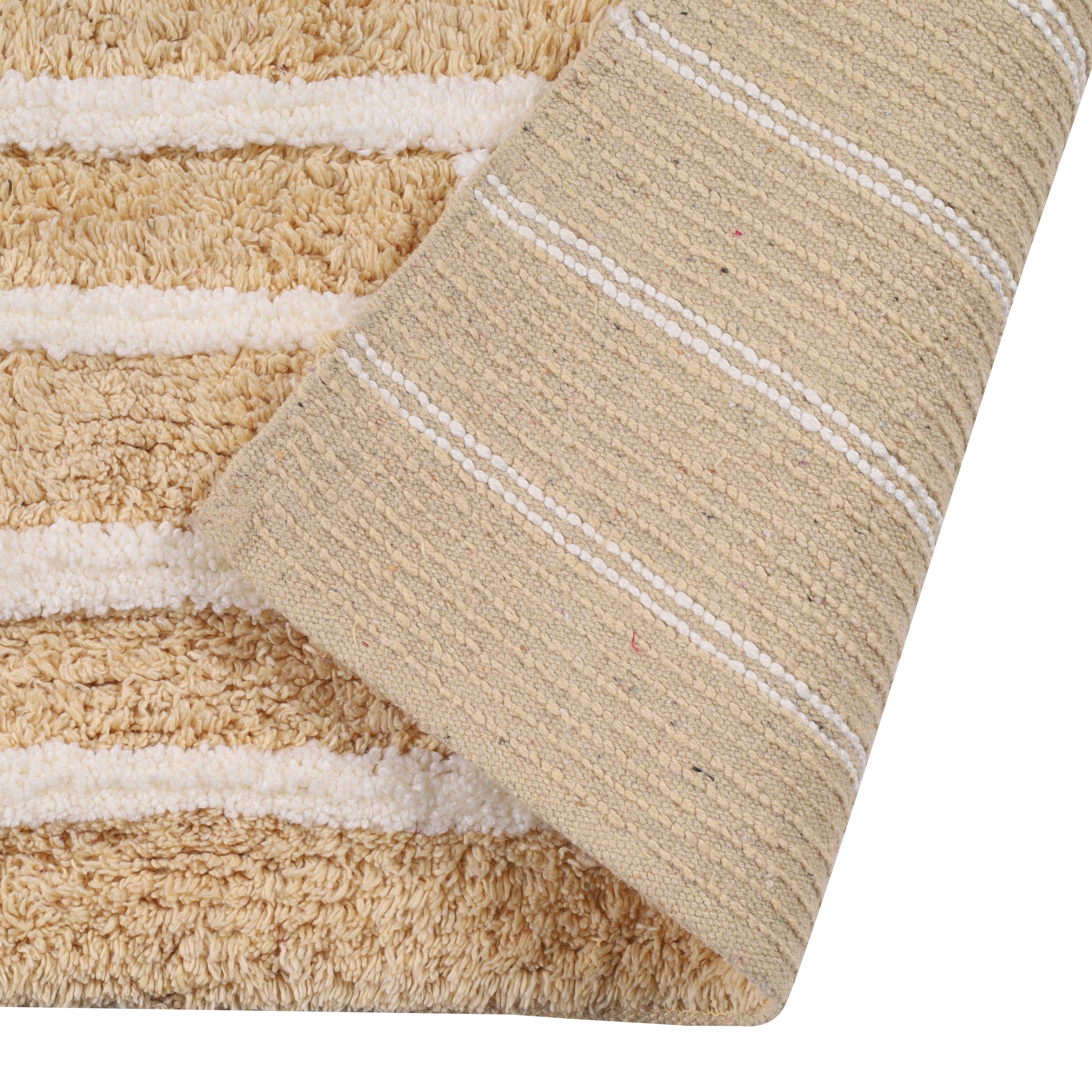 Linnea Cotton Bath Mat with Anti-Slip - 40x60cm, Beige