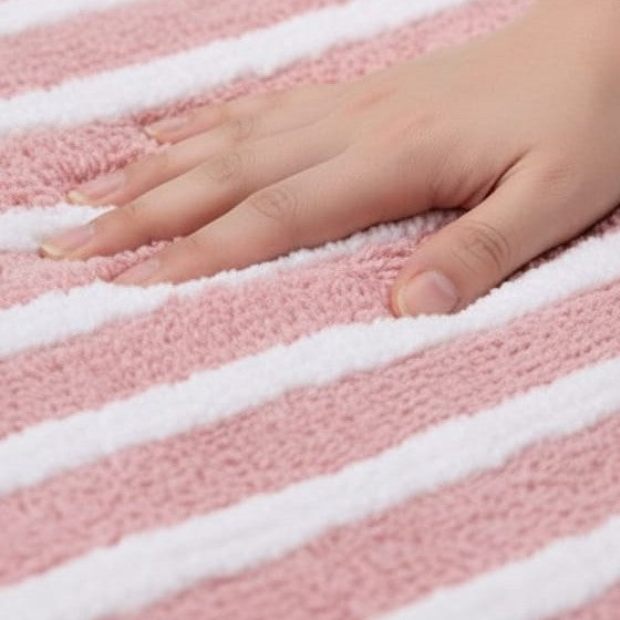 Linnea Cotton Bath Mat with Anti-Slip - 70x120cm, Pink