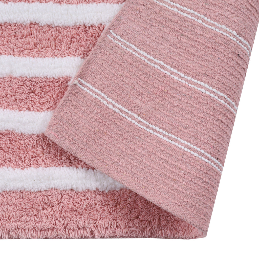 Linnea Cotton Bath Mat with Anti-Slip - 70x120cm, Pink