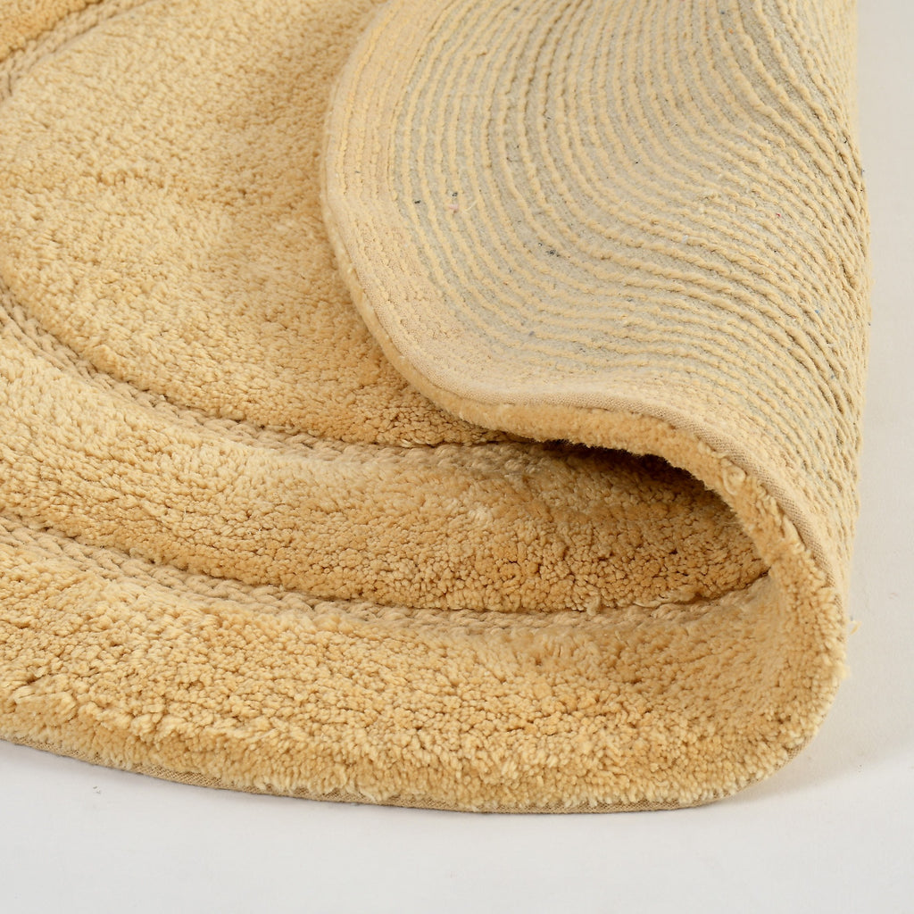 Luno Cotton Bath Mat with Anti-Slip - 60x60 cm, Beige