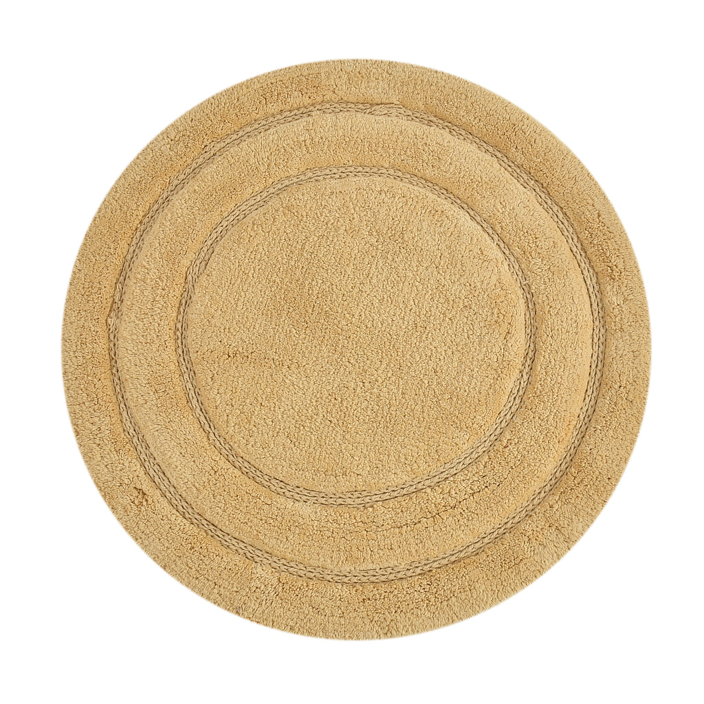 Luno Cotton Bath Mat with Anti-Slip - 60x60 cm, Beige