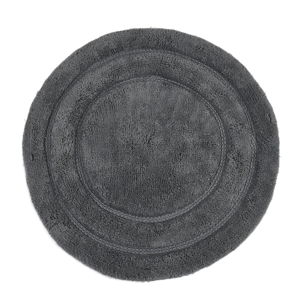 Luno Cotton Bath Mat with Anti-Slip - 60x60 cm, Grey