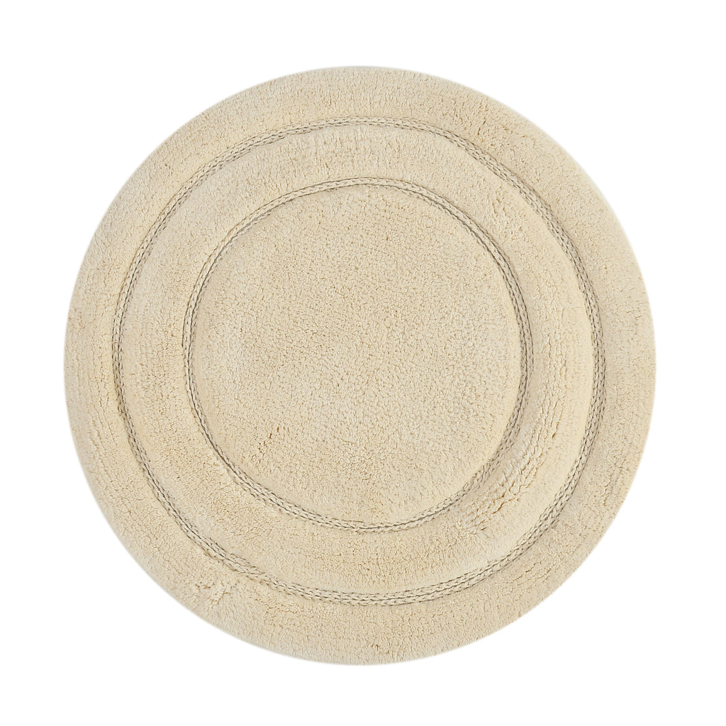 Luno Cotton Bath Mat with Anti-Slip - 60x60 cm, Ivory