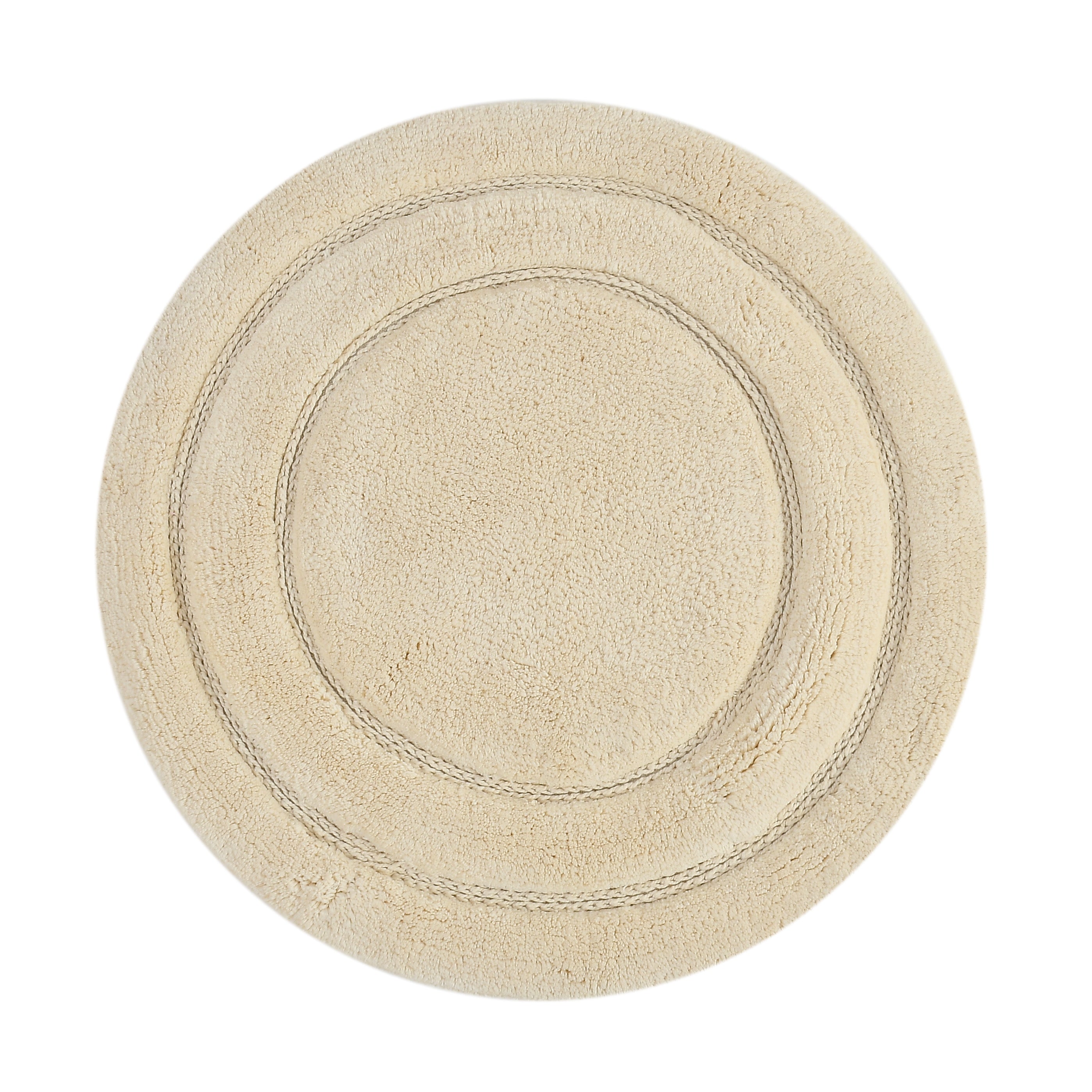 Luno Cotton Bath Mat with Anti-Slip - 60x60 cm, Ivory