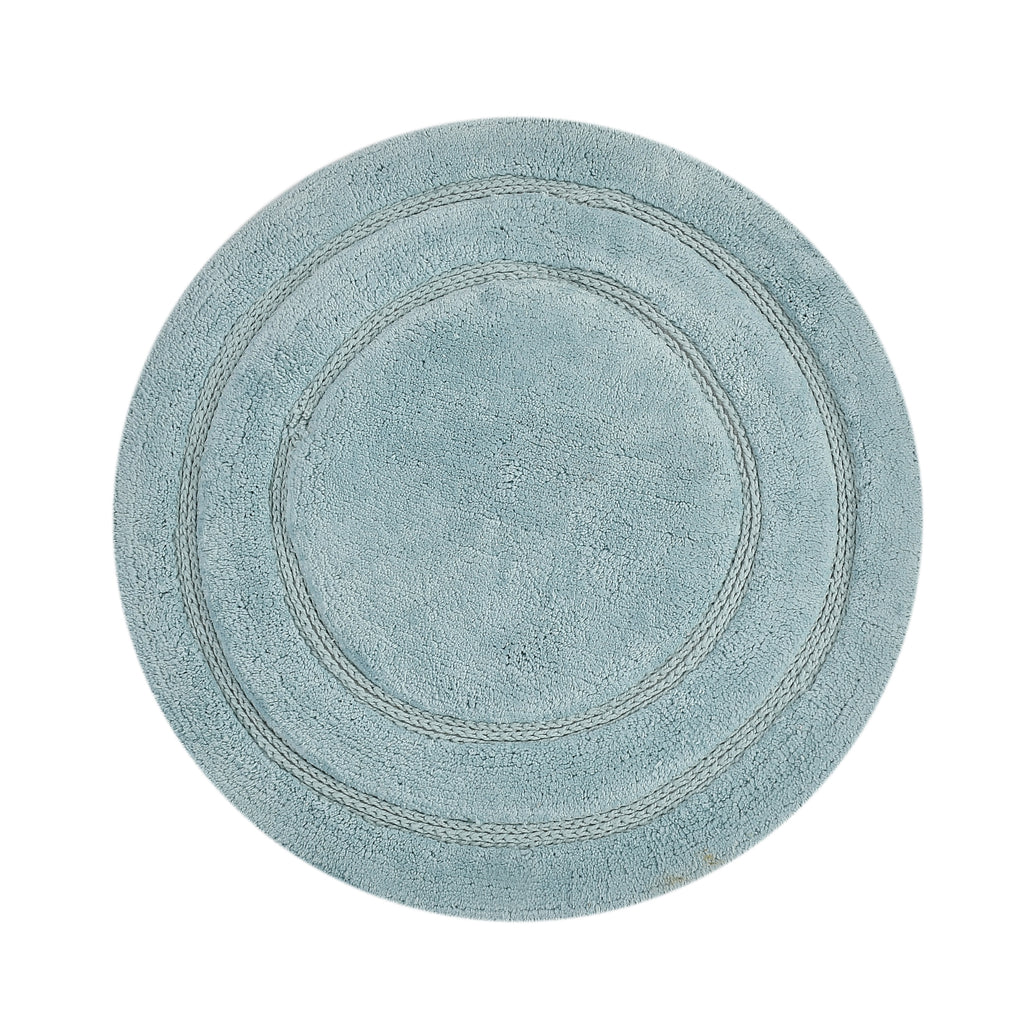 Luno Cotton Bath Mat with Anti-Slip - 60x60 cm, Light Blue