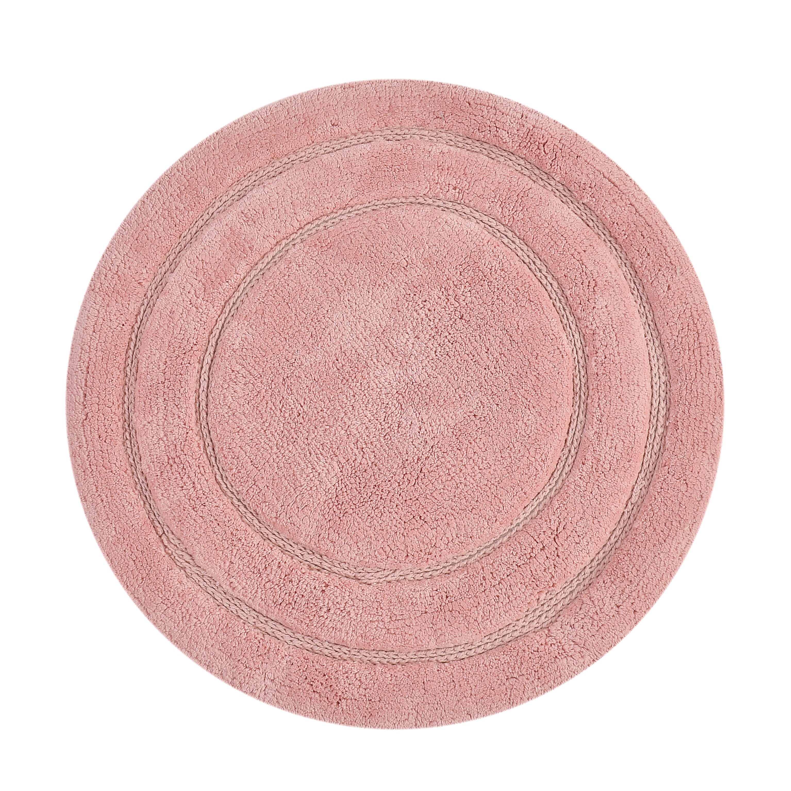 Luno Cotton Bath Mat with Anti-Slip - 60x60 cm, Pink