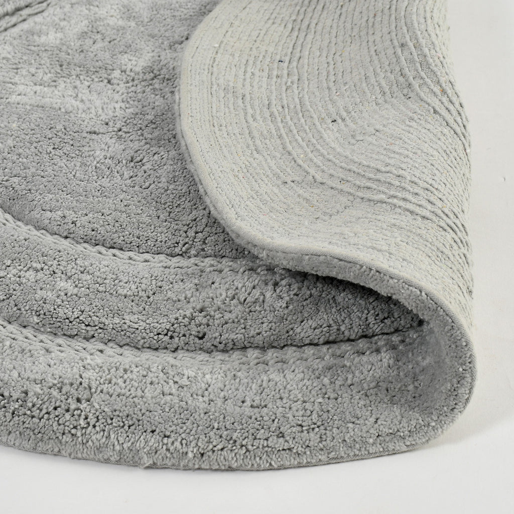 Luno Cotton Mat with Anti-Slip - 60x60 cm, Light Grey