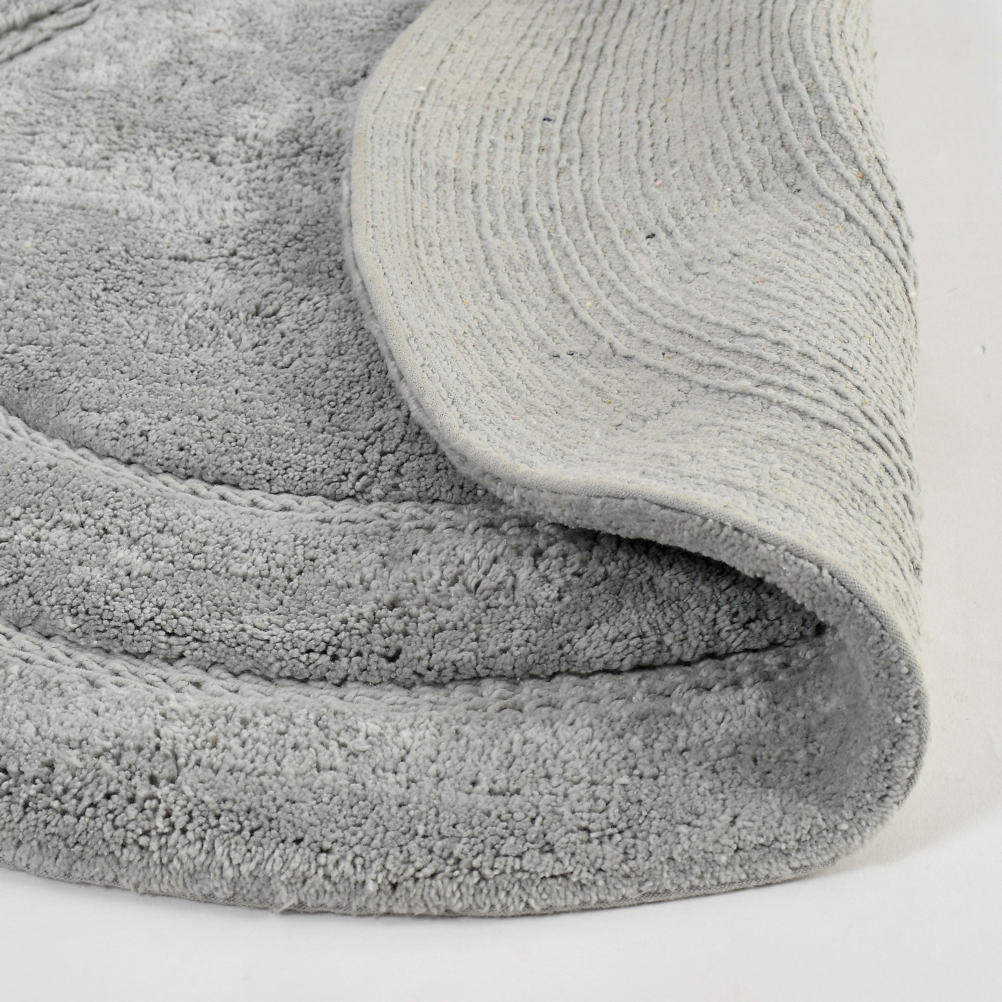 Luno Cotton Mat with Anti-Slip - 60x60 cm, Light Grey