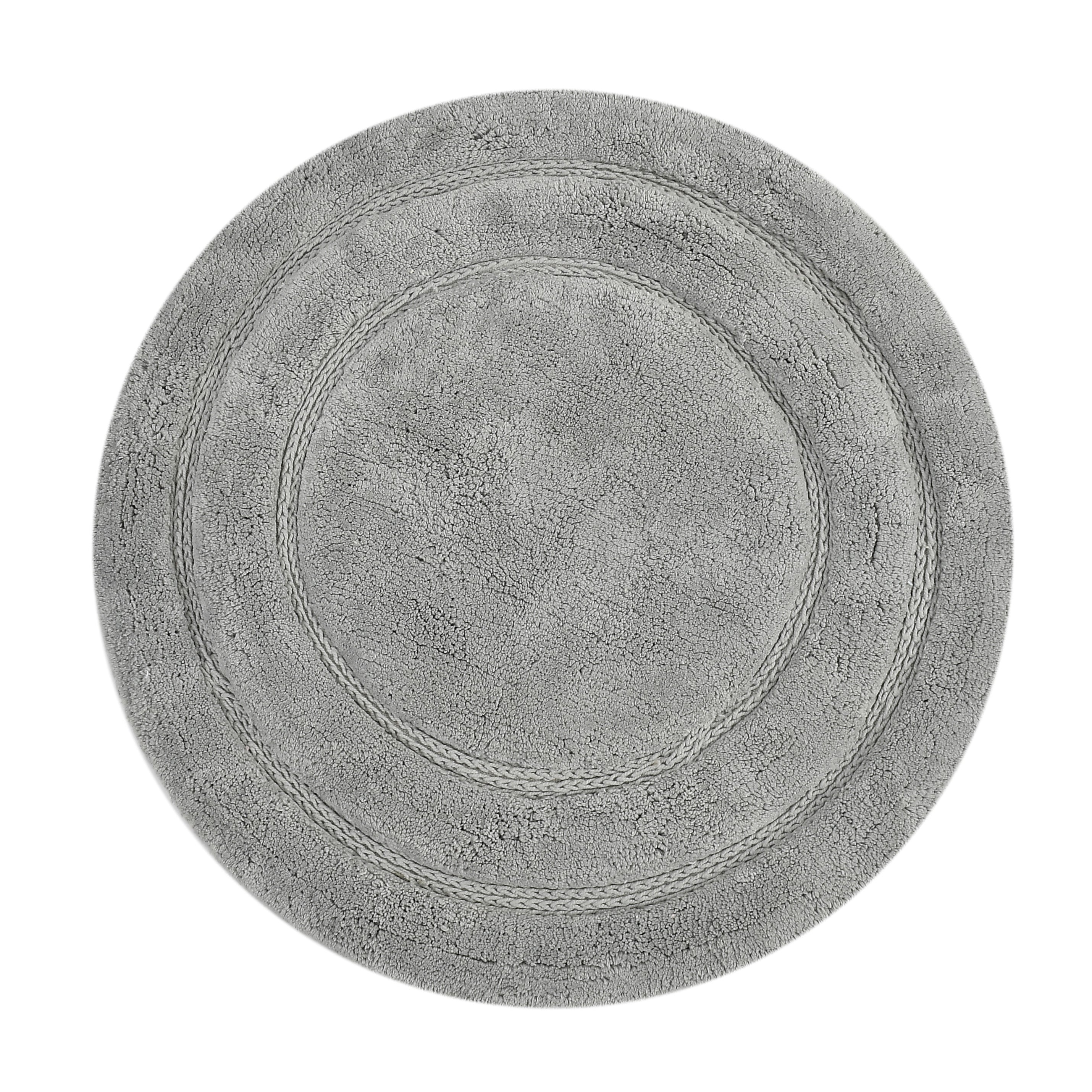 Luno Cotton Mat with Anti-Slip - 60x60 cm, Light Grey