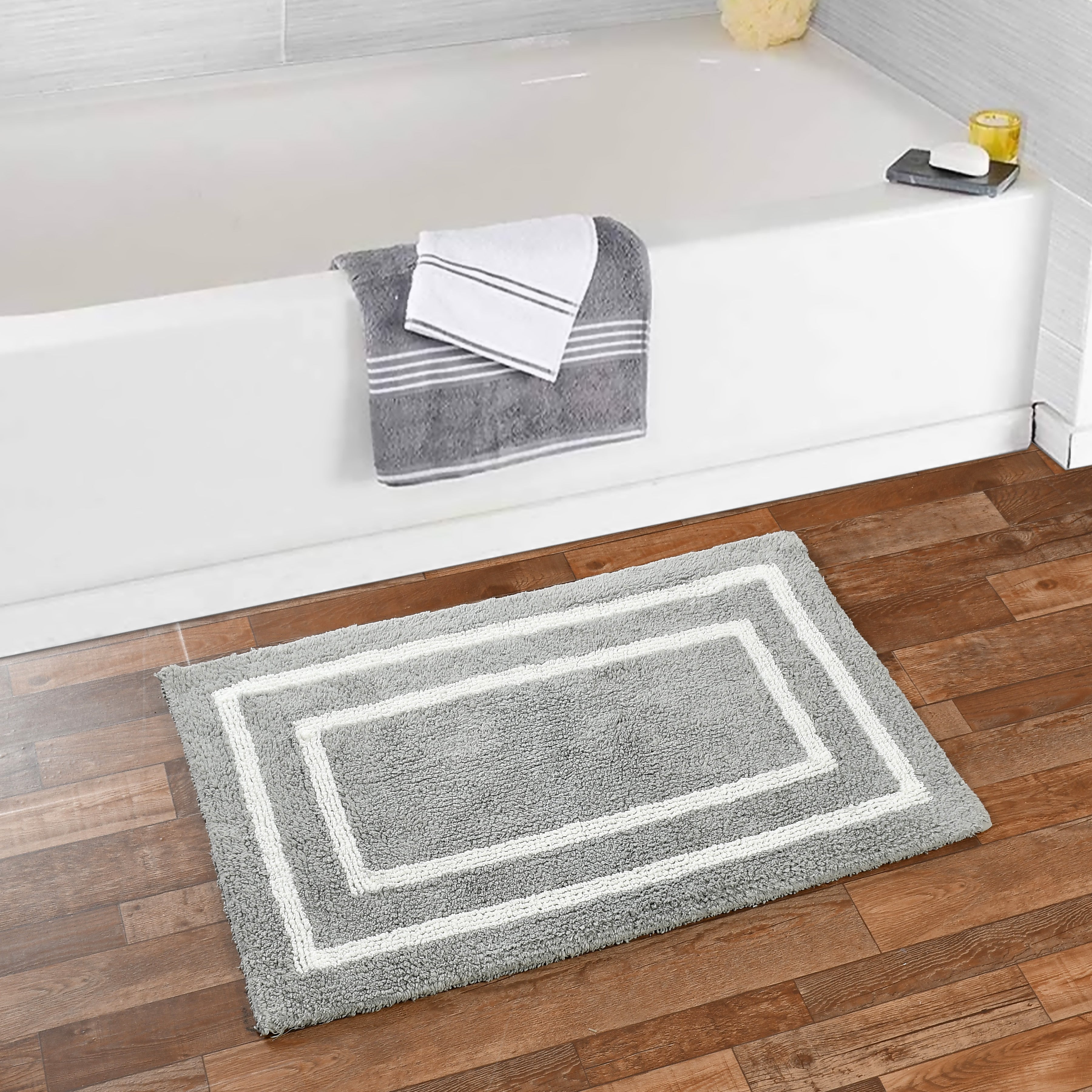 Framix Cotton Bath Mat - 50x80cm, Light Grey