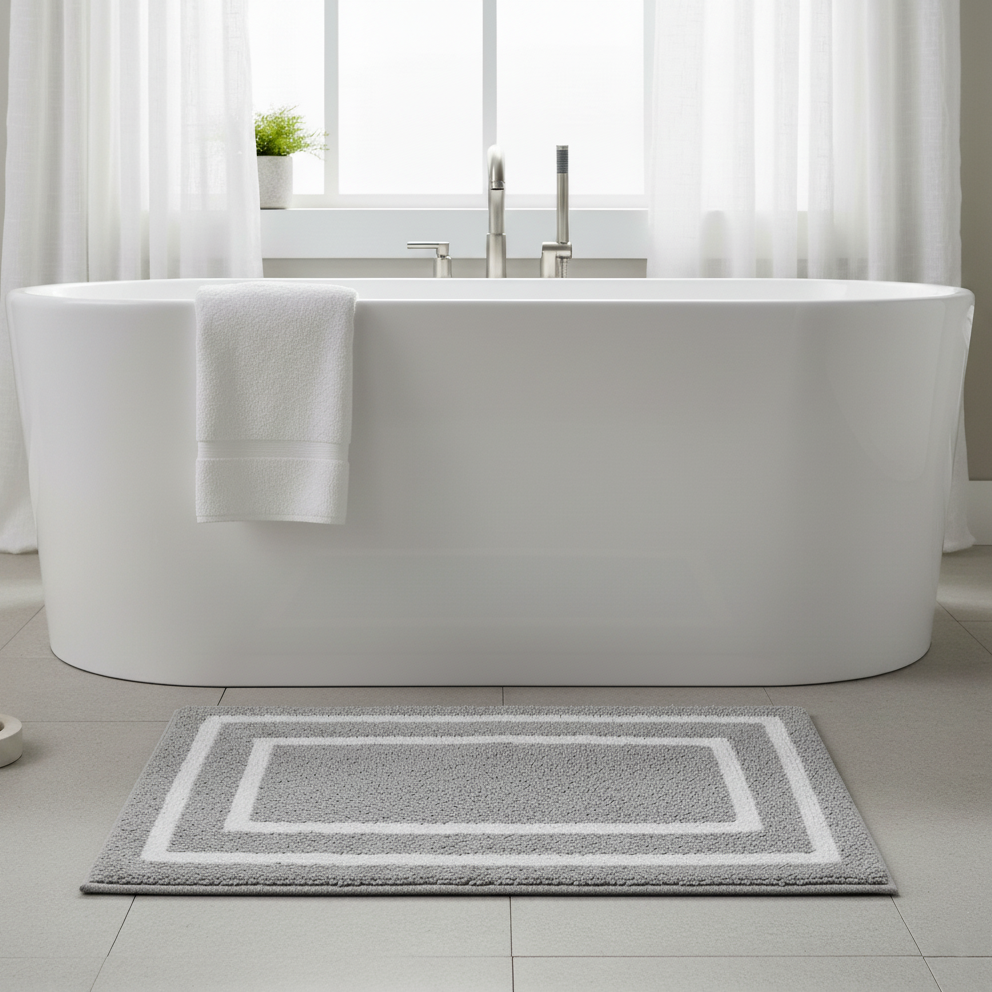 Framix Cotton Bath Mat - 50x80cm, Light Grey